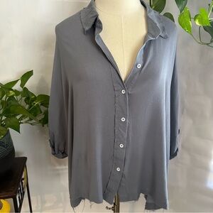 Blue button down blouse